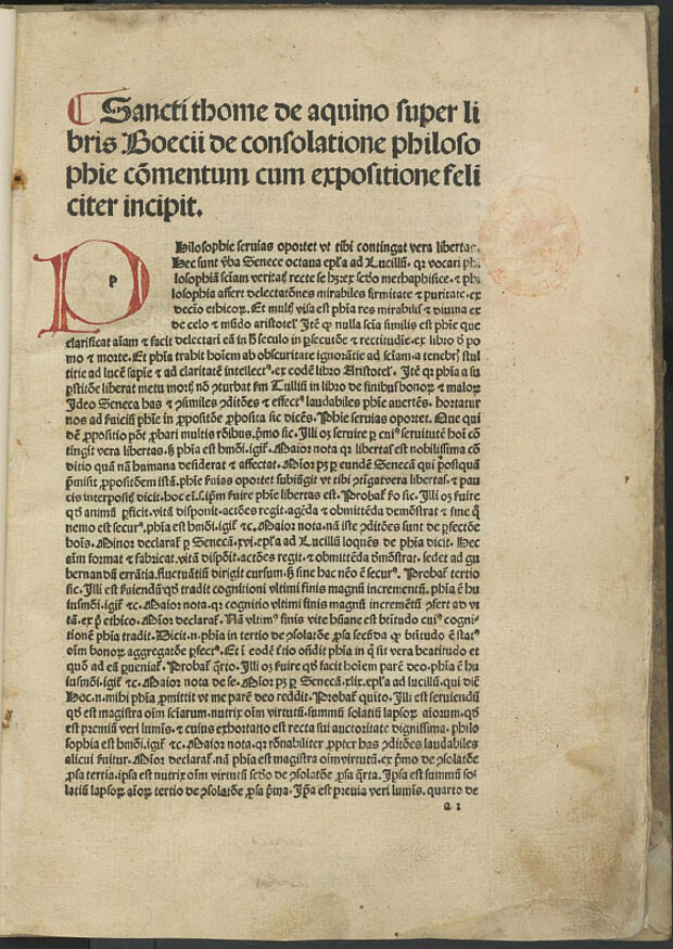 Boethius: De Consolatione Philosophie, 1483/85